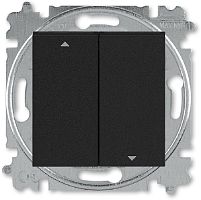 Выключатель жалюзи с фиксацией без рамки ABB EPJ Levit 2-кл. антрацит/дымчатый черный картинка